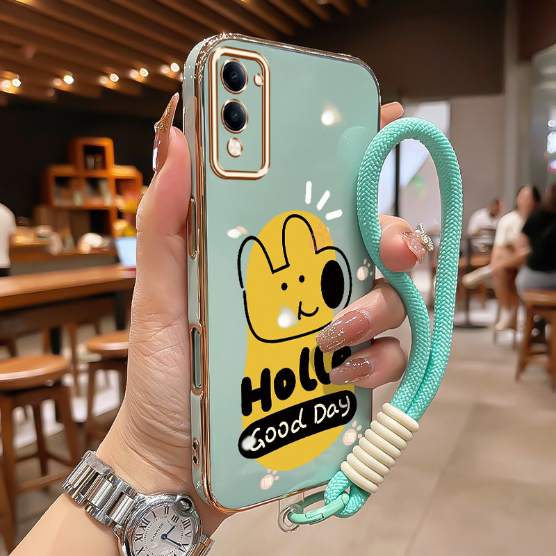 HP เคสโทรศัพท์สําหรับ VIVO Y04 Y29s 5G Y19 5G T4 Lite 5G กรณีสุนัขที่มีกระแสตอนนี้ Gold-plated Edge 