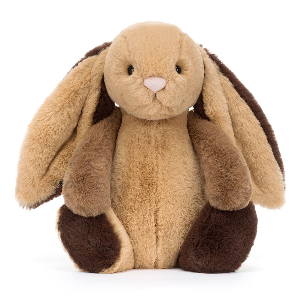 Jellycat Bunny Bashful Patchwork Brown Bunny Medium Squishy Soft Toy Gift for Girls, Kids