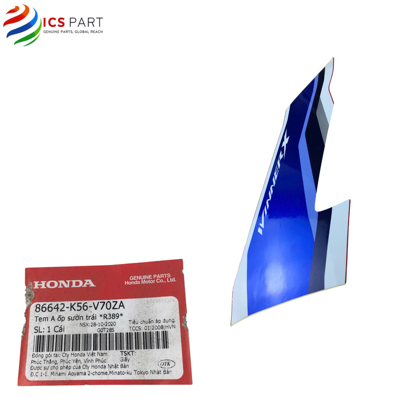86642K56V70ZA | STAMP A ฝาครอบด้านข้าง *R389* - WINNER X - V4 - 2024 - 2026 - *R389* Honda Red