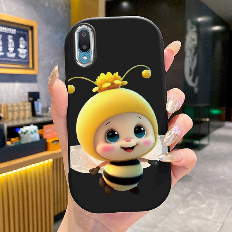 เคสสำหรับ Samsung Galaxy A02 M02 เคสโทรศัพท์ผึ้งกลมและอ้วนเสื้อแจ็กเก็ตผ้านุ่ม