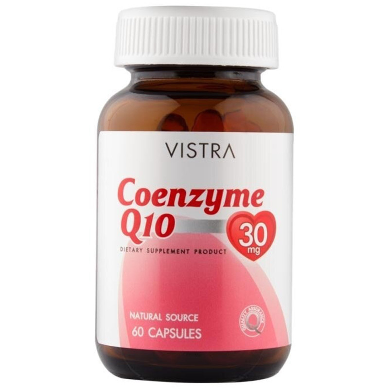 Vistra Coenzyme Q10 60tablets (วิสทร้า โคเอ็นไซม์ คิวเท็น 60เม็ด)