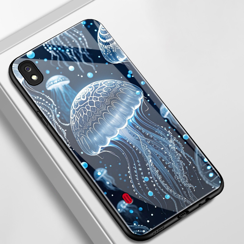 เคสสำหรับ Samsung A10 A10s M01s A11 M11 เคสโทรศัพท์แมงกะพรุนเปลือกแก้วกันกระแทก