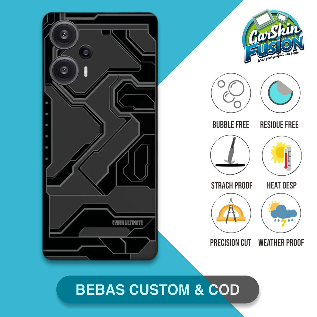 Garskin Skin Poco F5 Cyber Ultimate V2 Monochrome Anti-Scratch Protector Case | By Fusion Code - K4u