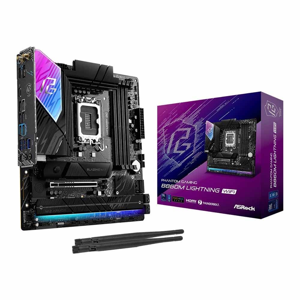MAINBOARD (เมนบอร์ด) ASROCK B860M LIGHTNING WIFI - INTEL SOCKET 1851 DDR5 MICRO-ATX |