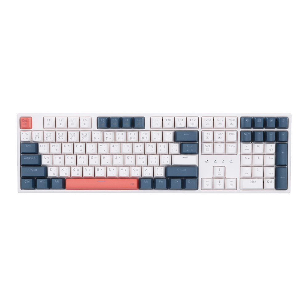 KEYBOARD (คีย์บอร์ด) REDRAGON TRUNDLE K668 (WHITE) (BLUE SWITCH RGB EN/TH) )
