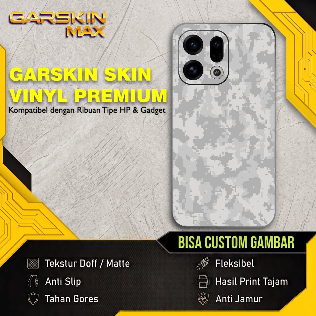 Garskin OPPO Find X9 Fullbody - ซื้อ 1 แถม 2 - glitch camo white - Skin case protector vinyl