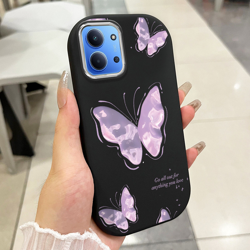 เคสสำหรับ Xiaomi Redmi 15C 4G POCO C85 เคสโทรศัพท์ผีเสื้อบุคลิกกลมและอ้วนเสื้อแจ็กเก็ตผ้านุ่ม