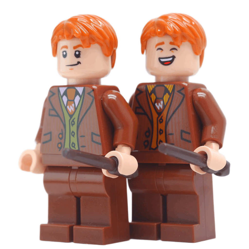 Ploybrick |พร้อมส่ง| Fred Weasley & George Weasley Reddish Brown Suit 76422 Diagon Alley | Harry Pot