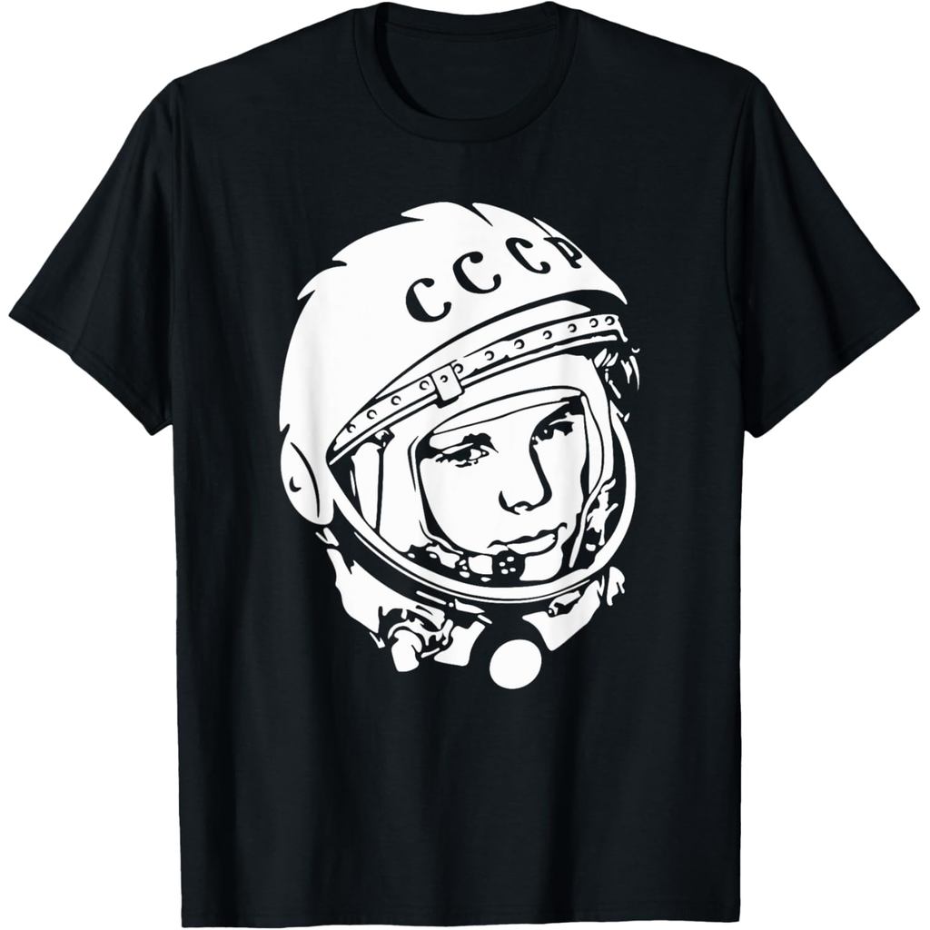 เสื้อยืดผ้าฝ้ายผู้ชาย Yuri Gagarin CCCP Design T-Shirt ผ้าฝ้ายคุณภาพสูงแขนสั้น