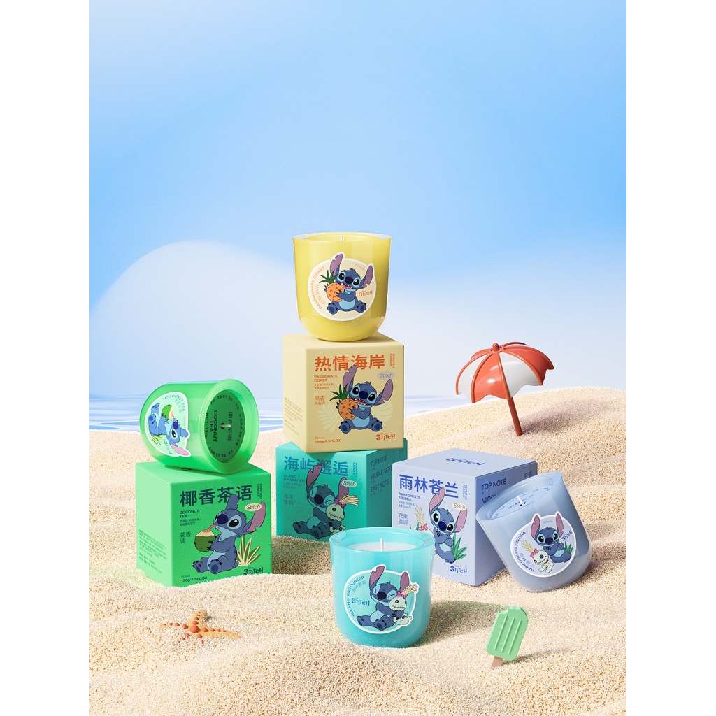[BESTINE] สติทช์คอลเลกชัน แก้วเทียนหอมอโรม่า Stitch Tropical Aromatherapy Candle Collection | ลิขสิท