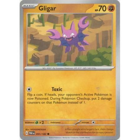 การ์ด Pokemon Gligar - 091/182 - ทั่วไป
