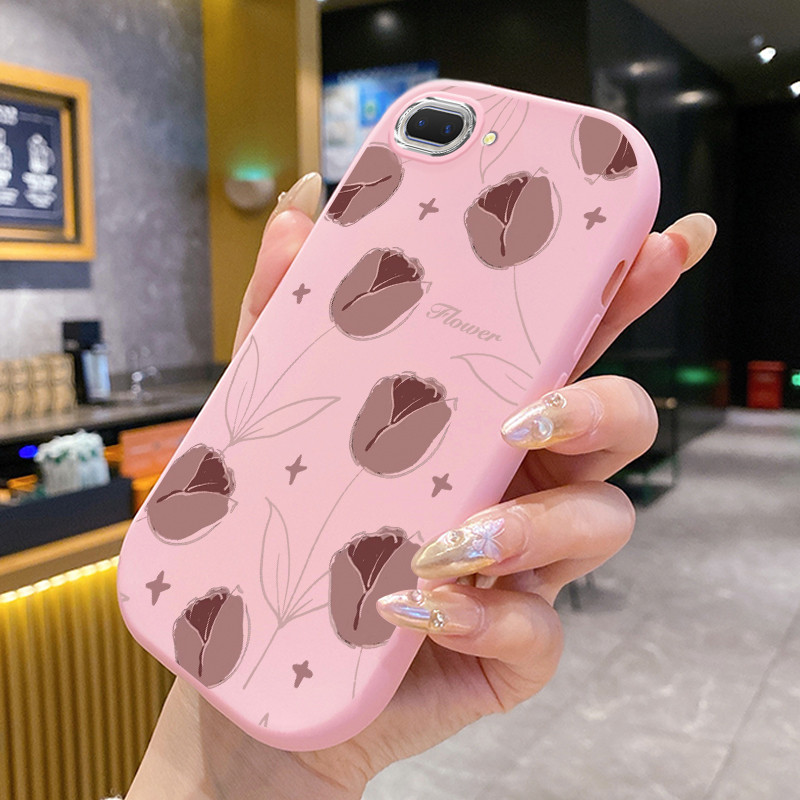 เคสใช้ได้กับ OPPO A5 A3s A12E Realme C1Case แฟชั่นดอกไม้ Soft Case