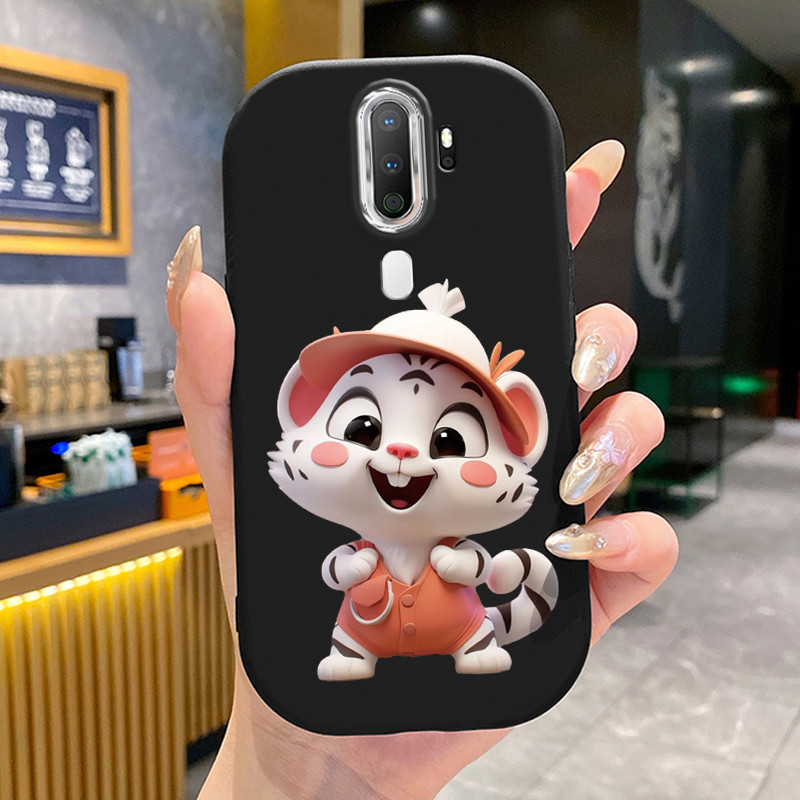 เคสสำหรับ OPPO A5 2020 A9 2020 เคสโทรศัพท์เสือขาวน้อยซิลิโคนเสื้อแจ็กเก็ตผ้านุ่ม