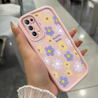 เคสสำหรับ OPPO Reno 5 4G Reno 5 5G Reno 5K 5G เคสโทรศัพท์สวนที่สวยงามสามสีซิลิโคนกันกระแทก