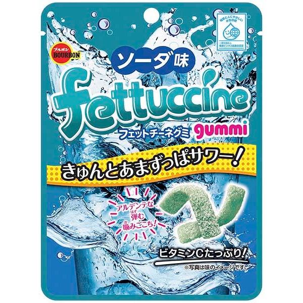 【Direct From Japan】Bourbon Fettuccine Gummy Candy, Soda Flavor, 50g