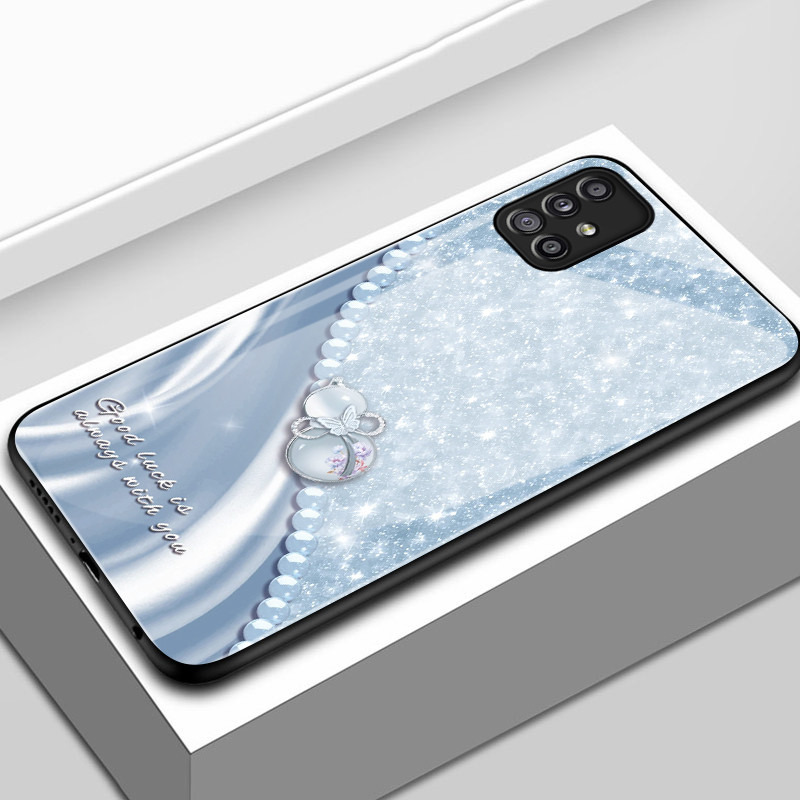 เคสสำหรับ Samsung A51 M40s A31 A42 5G เคสโทรศัพท์ฝักหรือหูรูไข่มุกเปลือกแก้วกันกระแทก