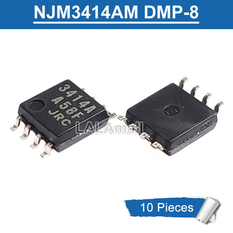 10pcs 3414A JRC SOP-8 NJM3414AM NJM3414A DMP-8 SMD Dual Operational Amplifier Chip IC ใหม่เดิม