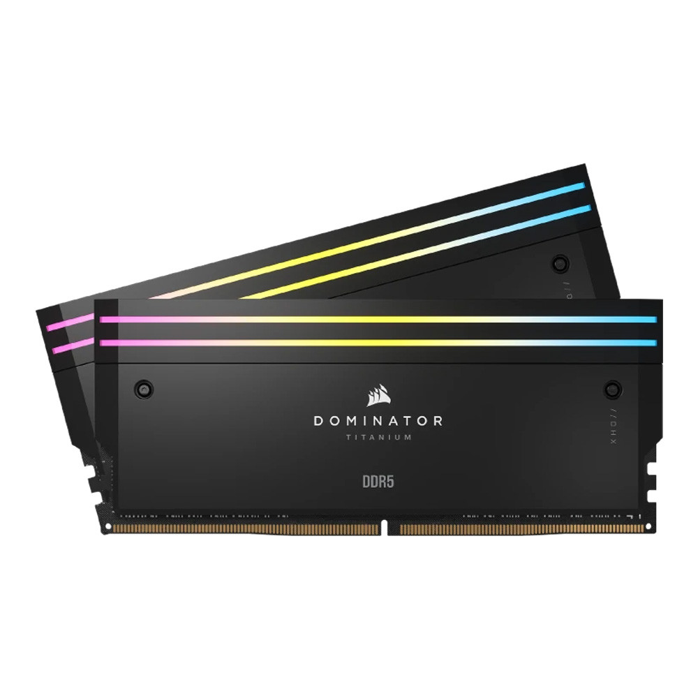 64GB (32GBx2) DDR5 6400MHz RAM (หน่วยความจำ) CORSAIR DOMINATOR TITANIUM RGB DDR5 INTEL XMP - BLACK (
