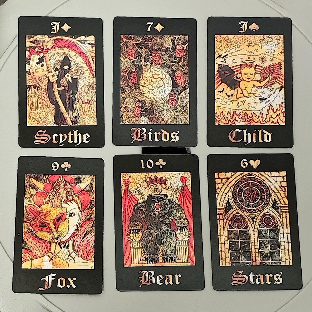 Dark Gothic Lenormand Deck 36 ชิ้น Lenormand การ์ด 9*6 ซม. รวม Romance และ Dark Elements