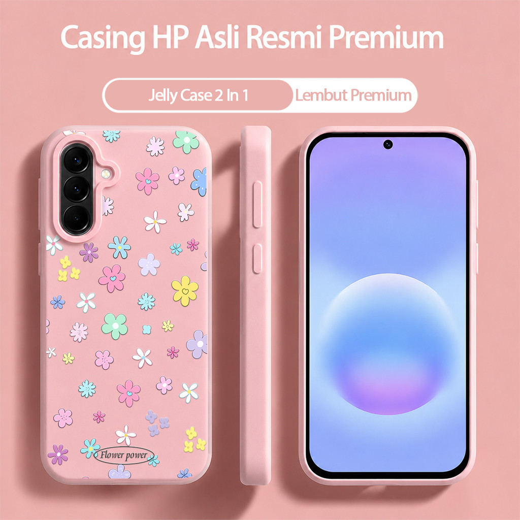 [Jobocase_Id] Jelly 2In1 Flower Letter Casing Samsung A56 A57 5G A17 A27 5G A37 A07 A05S A36 A15 A35