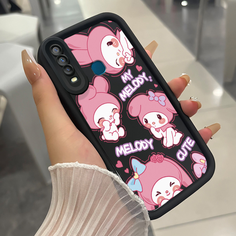 เคสสำหรับ VIVO Y17 Y15 Y12 Y12i Y3 Y3s 2020 เคสโทรศัพท์กระต่ายน่ารักสามสีซิลิโคนกันกระแทก