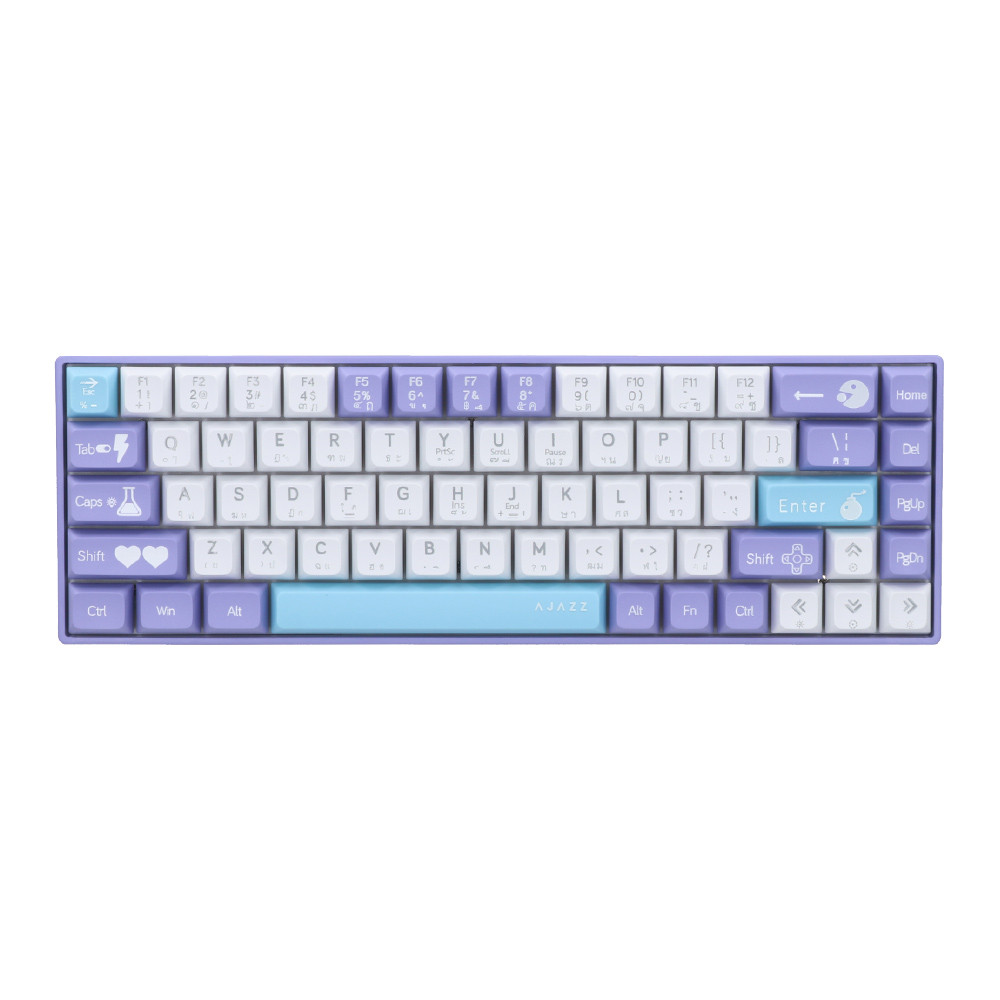 KEYBOARD (คีย์บอร์ด) AJAZZ AK680 V2 - RED SWITCH RAINBOW LED EN/TH PURPLE (