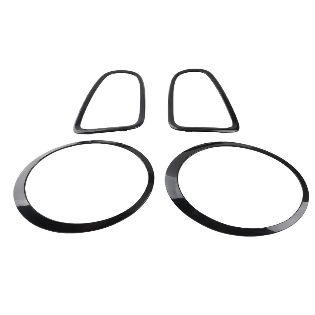 4pcs Gloss สีดําไฟหน้าไฟท้ายฝาครอบสําหรับ Mini R56 R57 Cooper S JCW