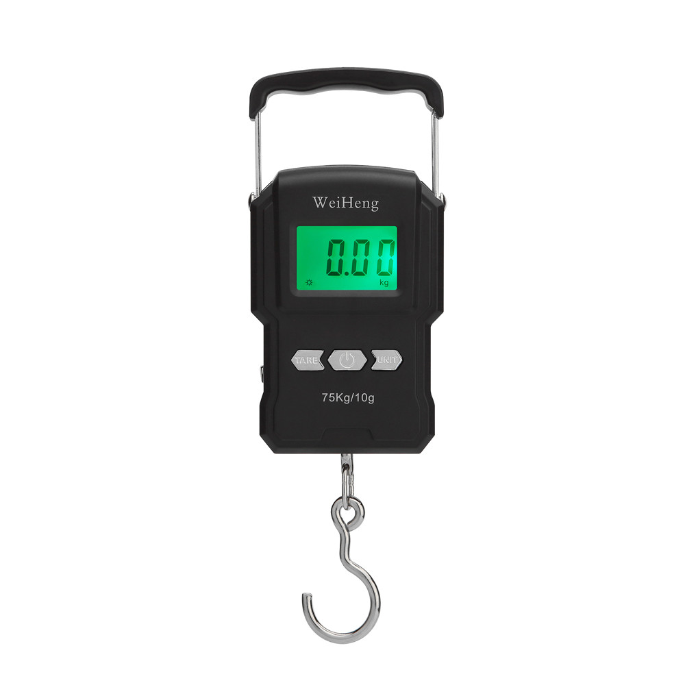 75Kg/10g เครื่องชั่งน้ําหนักแบ็คไลท์อิเล็กทรอนิกส์แบบพกพาดิจิตอลตกปลาไปรษณีย์ตะขอแขวนพร้อม Measu