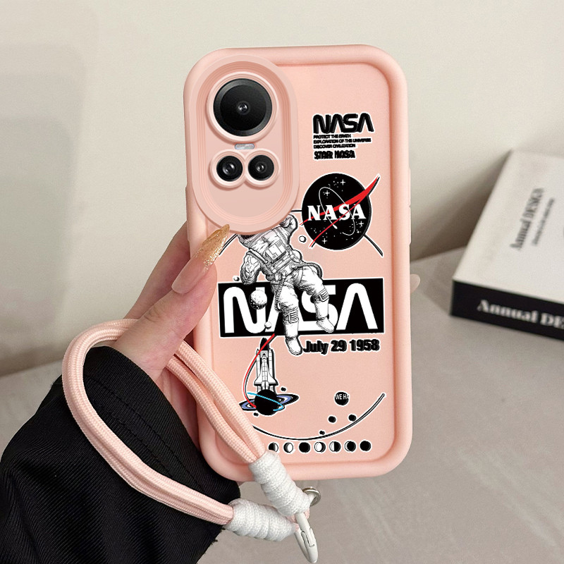 เคสสำหรับ OPPO Reno 10 5G Reno 10 Pro 5G Reno 10 Pro Plus เคสโทรศัพท์มนุษย์อวกาศซิลิโคนสายคล้องกันกระแทก