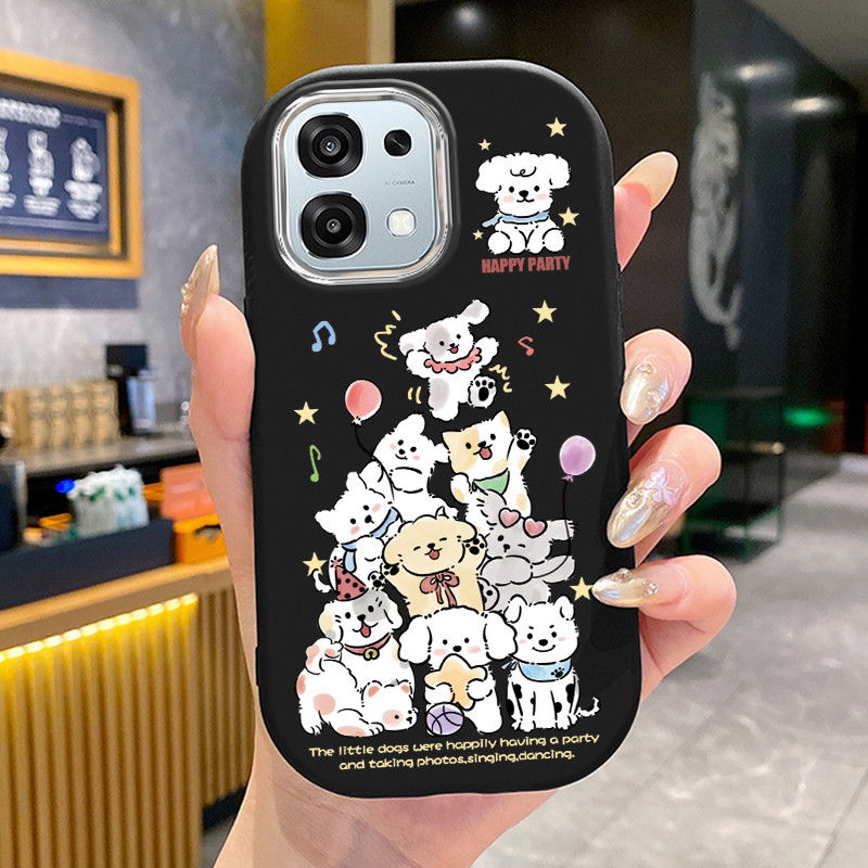 เคสสำหรับ OPPO A6 Pro 4G A6 Pro 5G เคสโทรศัพท์กลมและอ้วนลูกสุนัขหลายตัวเสื้อแจ็กเก็ตผ้านุ่ม