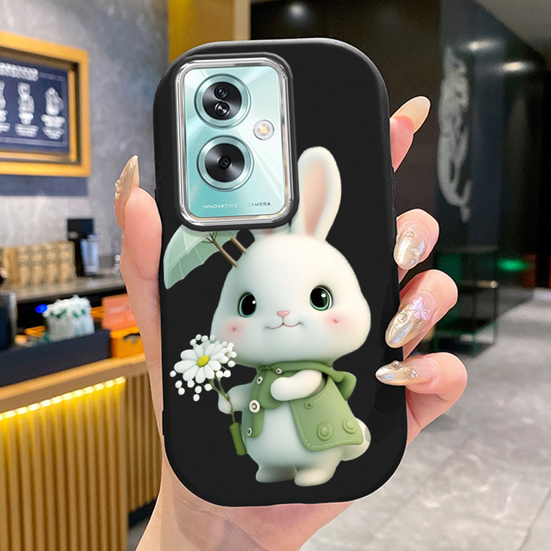 เคสสำหรับ OPPO A79 5G A2 5G เคสโทรศัพท์กระต่ายกลมและอ้วนเสื้อแจ็กเก็ตผ้านุ่ม