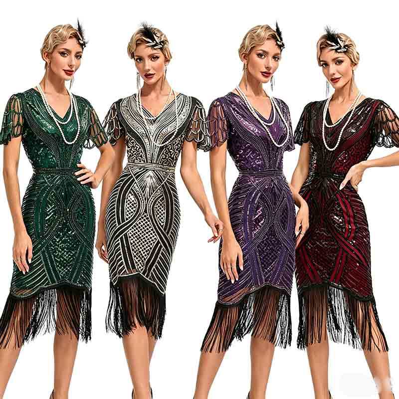 1920s Flapper Dress Roage 20s Great Gatsby Costume Dress