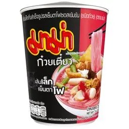 💥 มาม่าเส้นเล็กถ้วยกึ่งสำเร็จรูปรสเย็นตาโฟซอสเข้มข้น 73กรัม 🔔 Mama Instant Cup Rice Noodles Yentafo 