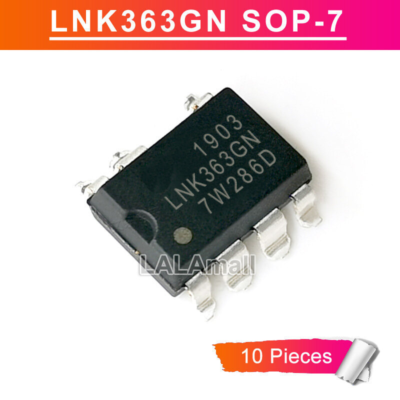 10pcs LNK363GN SOP-7 LNK363G LNK363 SOP7 Low Power Off-Line Switcher IC ใหม่เดิม
