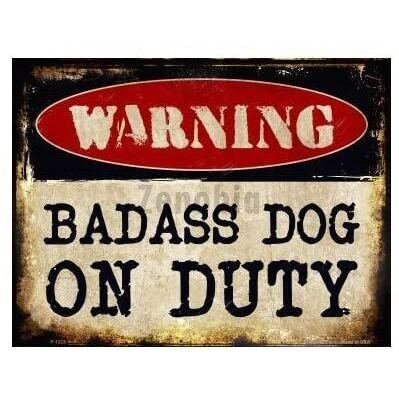 ดีคําเตือนปกป้อง Pit Bull Pitbull สุนัขระวัง Vintage โลหะป้ายดีบุก Guard Plaque Retro Shabby ตกแต่งบ