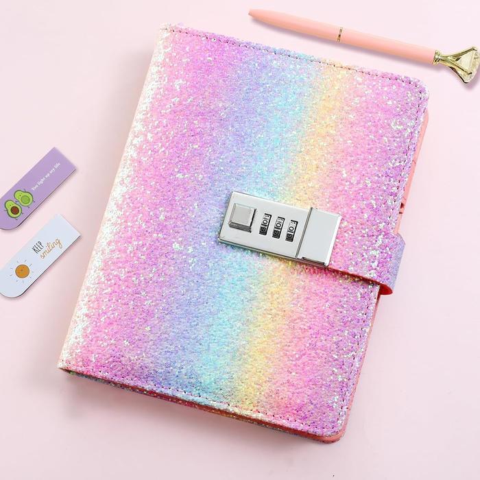 NL Diary Notebook Journal Note B6 256 หน้า พร้อมล็อค ผีเสื้อสายรุ้ง