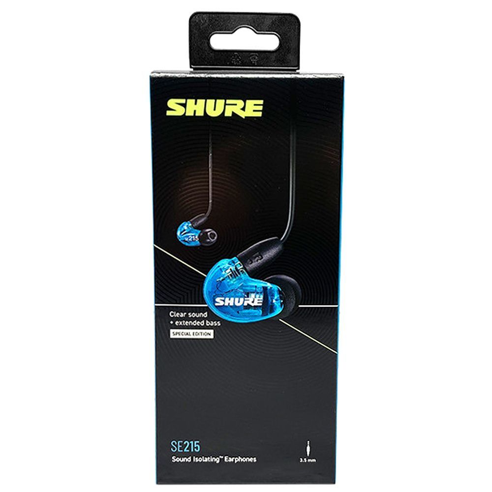 Shure SE215 Special Edition Sound Isolating Earphones (Blue) w/ 3.5mm Mic Cable, SE215SPE-B-UNI