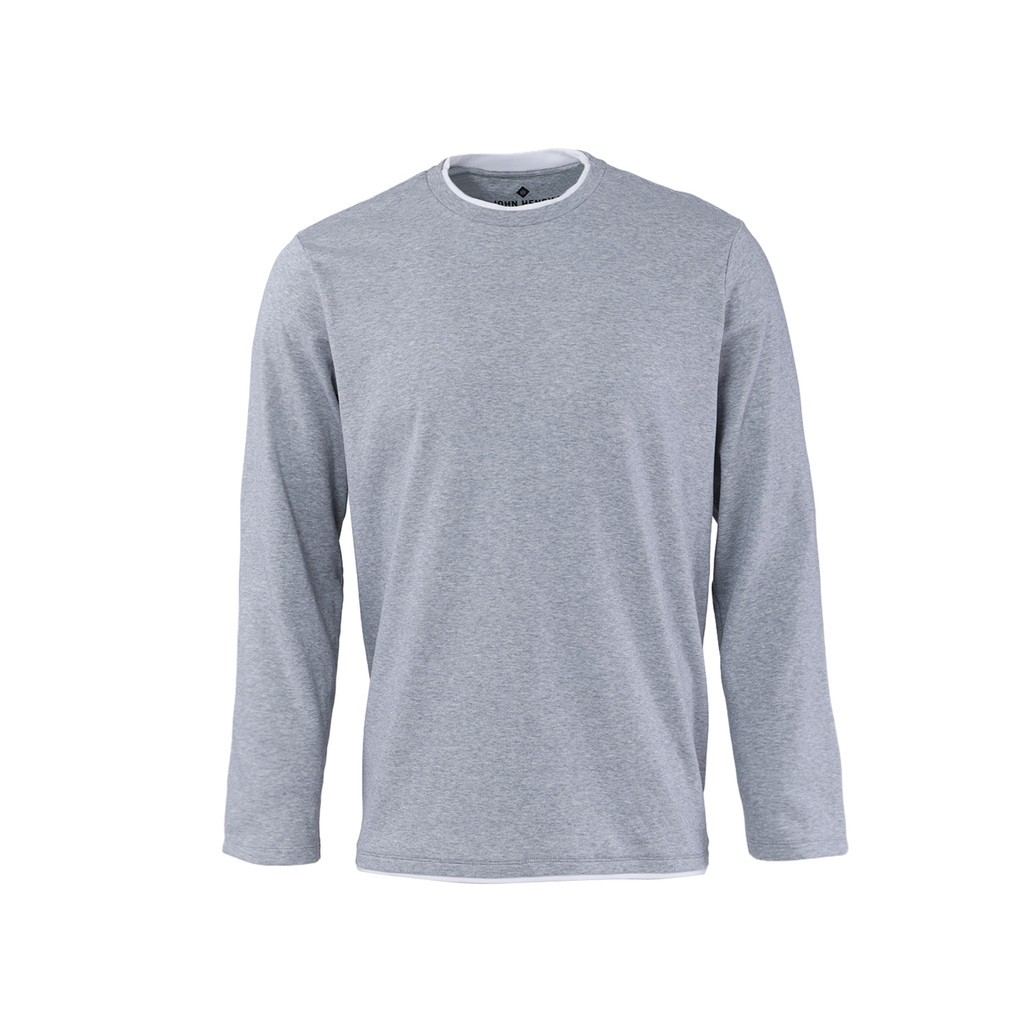 John Henry เสื้อยืดผู้ชายแขนยาว ทรงเข้ารูป รุ่น JH F426MTLSM30 - สีเทาท็อปดาย