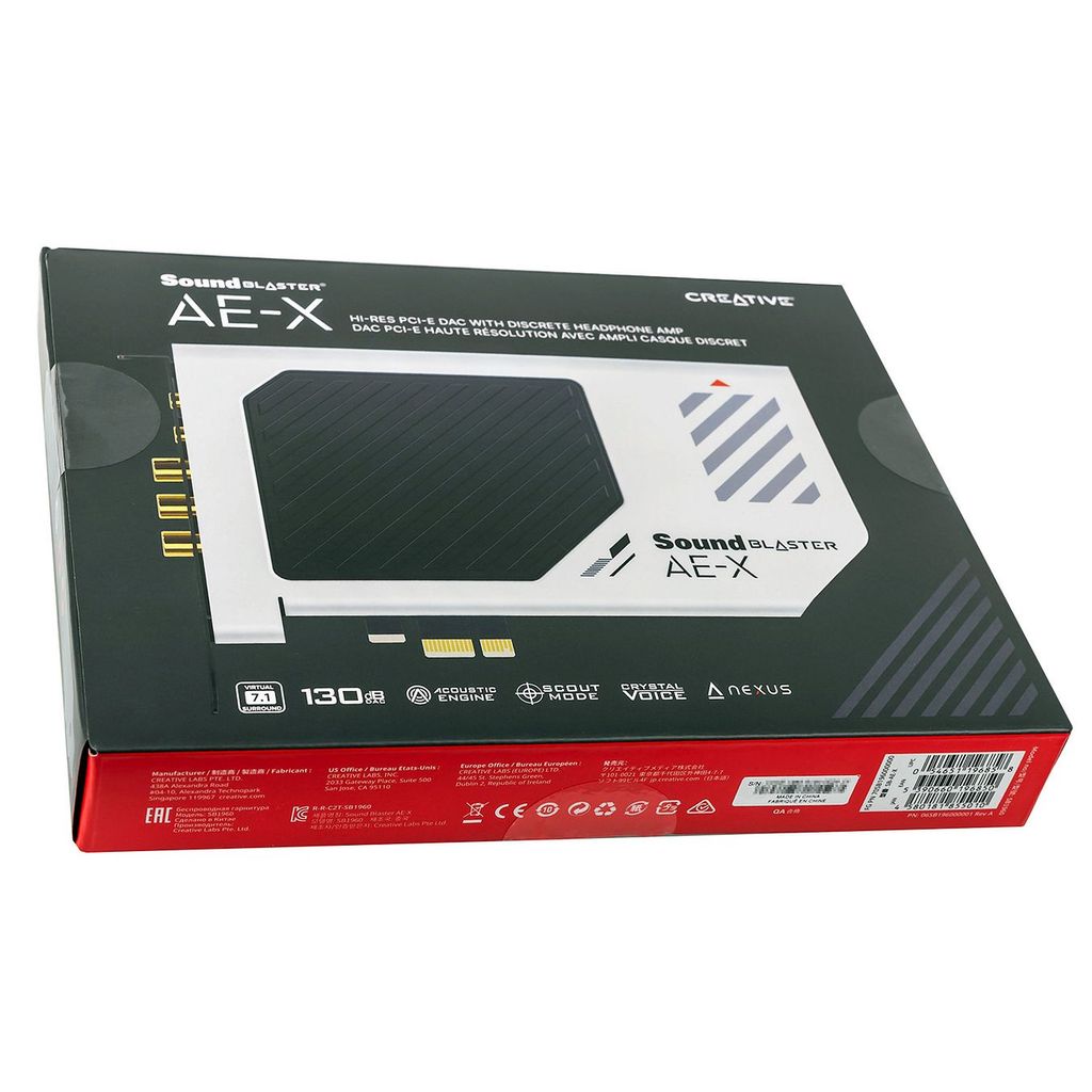 Creative Sound Blaster AE-X Hi-Res PCIe Sound Card & DAC (SB-AE-X), 70SB196000000