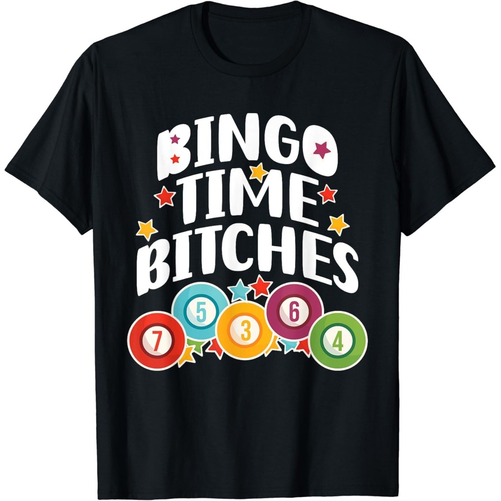 Bingo Time Bitches Funny Bingo Player Game Lover นําเสนอเสื้อยืด Unisex