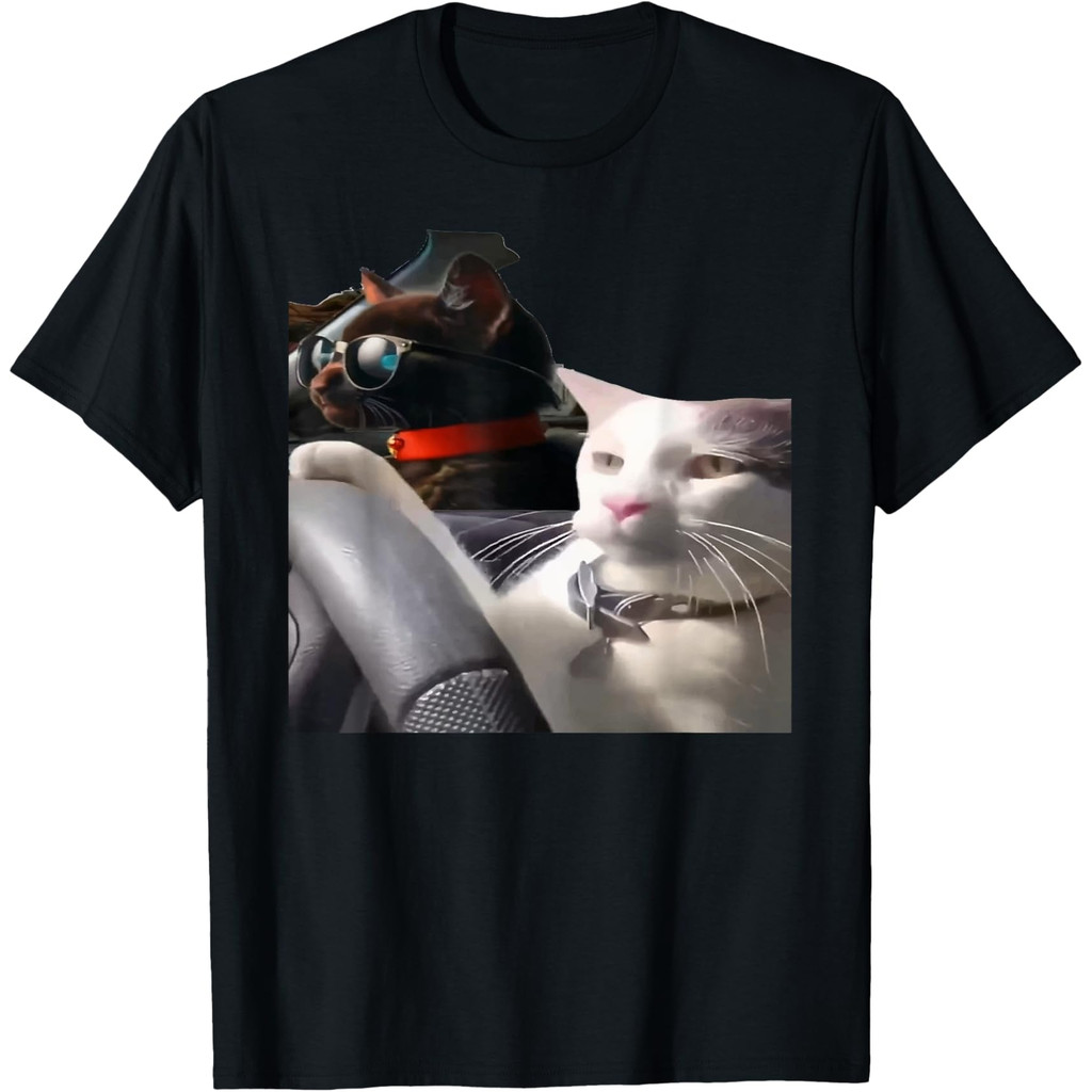 เสื้อยืด Cat Driving Meme