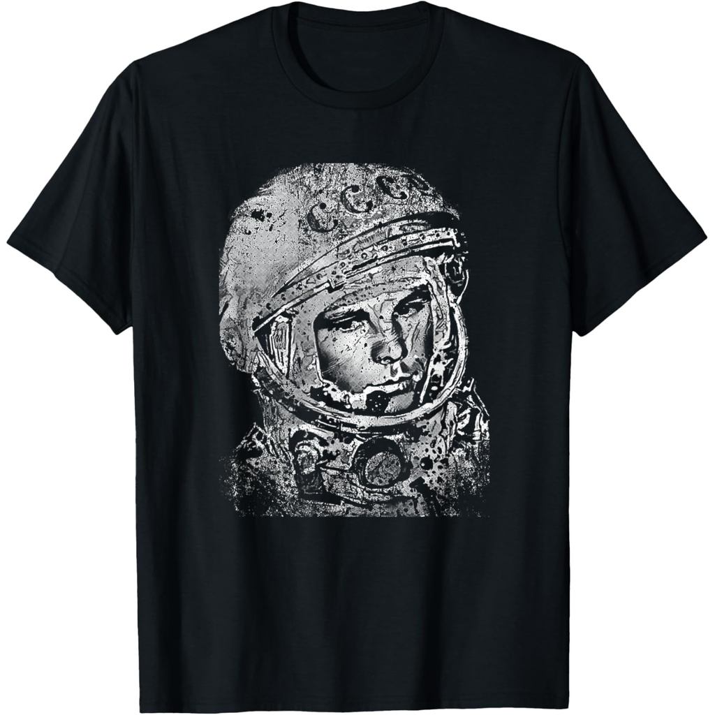 เสื้อยืดผ้าฝ้ายแขนสั้น Yuri Gagarin สำหรับผู้ชาย พร้อมจำหน่าย