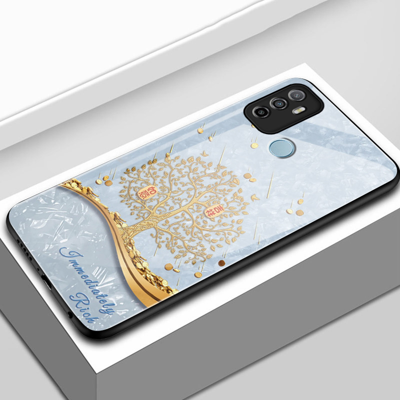 เคสสำหรับ OPPO A53 2020 A33 2020 A32 A53s A11s เคสโทรศัพท์ต้นเงินต้นทองเปลือกแก้วกันกระแทก