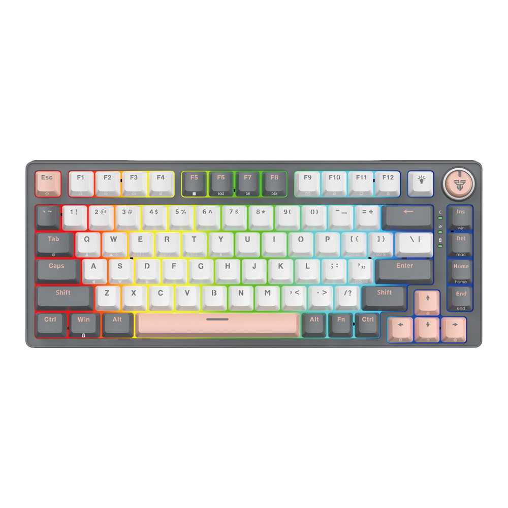 WIRELESS KEYBOARD (คีย์บอร์ดไร้สาย) FANTECH MK913 ATOM PR083 (GRAY) (BLUE SWITCH RGB EN/TH) ||