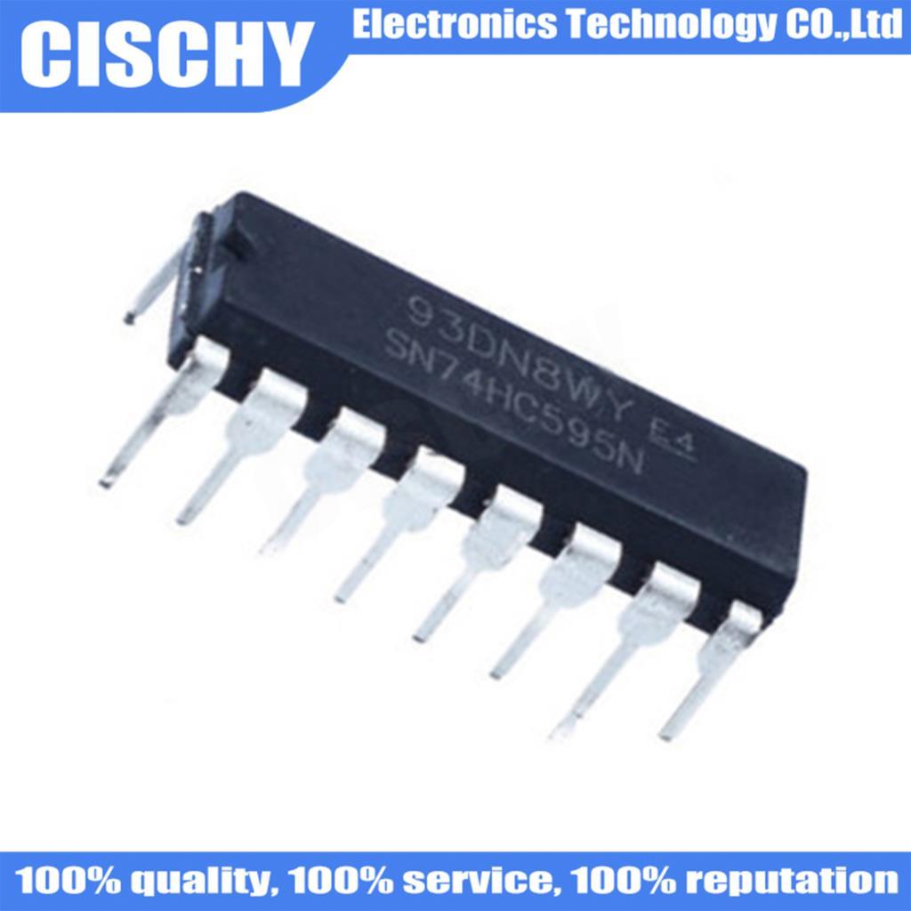 10 ชิ้น/ล็อต SN74HC595N 74HC595 DIP 74HC595N SN74HC595 IC DIP-14 ในสต็อก