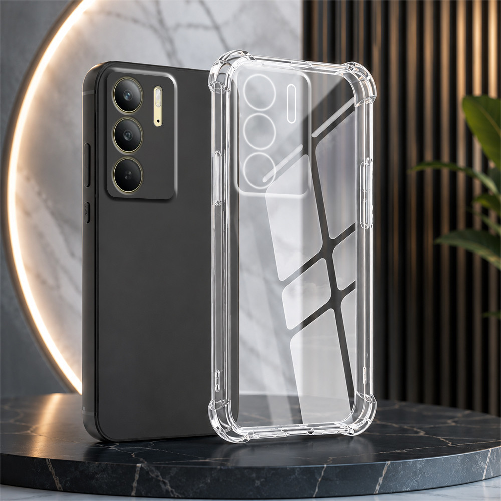 Realme C75 / C75x เคส tpu สีดํา vs โปร่งใสยืดหยุ่นเพื่อจํากัดการตก