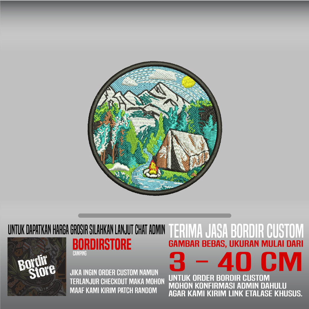 CAMPING MOUNTAIN BS-21 PATCH EMBROIDERY โลโก้/EMBLEM