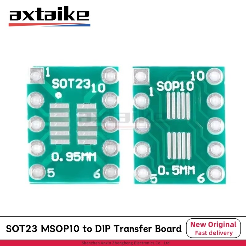20PCS SOT-23 SOT23 MSOP10 SOP-10 ถึง DIP 10 PCB Transfer Board DIP Pin Board Pitch ทรานซิสเตอร์ IC อ