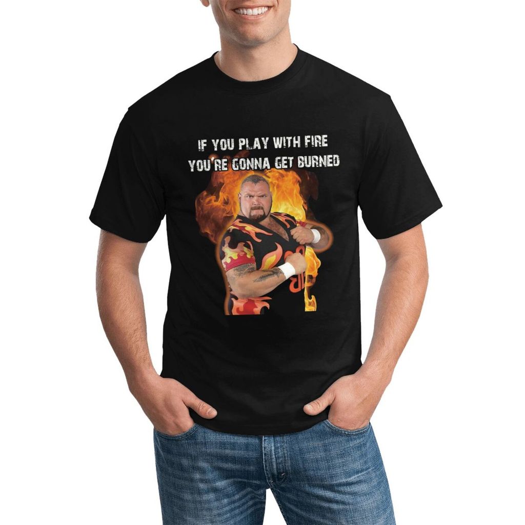 Bam Bam Bigelow เล่นกับเสื้อยืดคอกลมแบบกําหนดเองน้ําหนักเบาและมีสไตล์