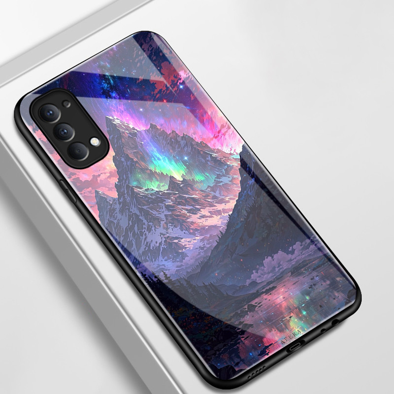 เคสสำหรับ OPPO Reno 4 4G Reno 4 5G Reno 3 Pro 5G เคสโทรศัพท์ทิวทัศน์ยามค่ำคืนที่สวยงามเปลือกแก้วกันกระแทก